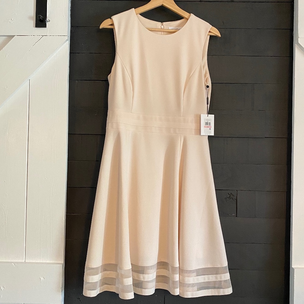Calvin Klein Illusion-Trim Fit & Flare Dress